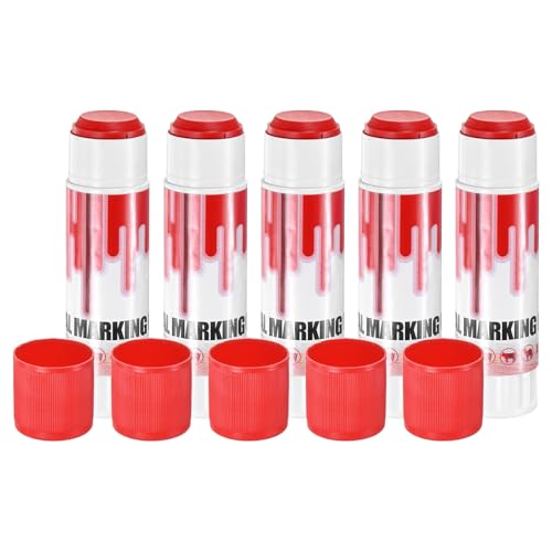 M METERXITY 5-Pack Livestock Marker, 11.6 Cm/4.6 Inches Medium Animal Crayons for Pig/Cattle/Cow/Sheep Supplies, Farming Livestock Marking Crayons [Red] - color: Red