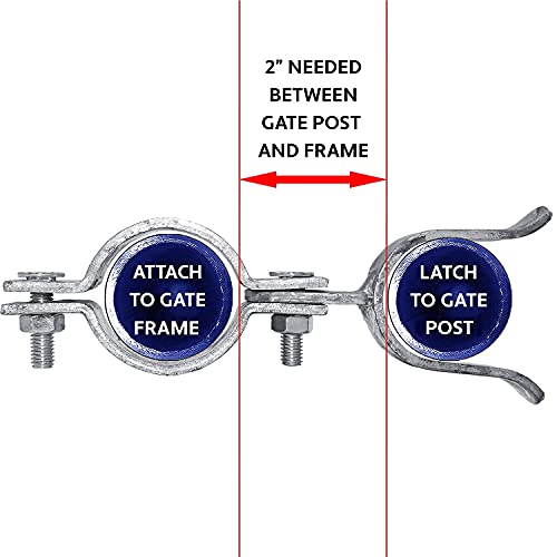 1-5/8" x 4" Chain Link Fence Gate Fork Latch - Fence Gate Latch - Galvanized Fence Gate Latch with Hole for Padlock - size: 1-5/8" x 4"