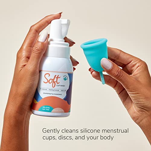Soft Cup Wash | Menstrual Cup Cleanser for Silicone Period Cups | 6.8 oz | pH-Balanced | Feminine Wash | Body-Safe | Infused with Grapefruit and Chamomile