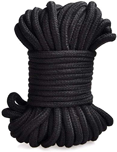 Soft Cotton Rope - Ecofriendly Soft Twisted Cotton Rope for DIY, Suitable for Camping, Hanging Clothes & Costume Play, Black - style: Black
