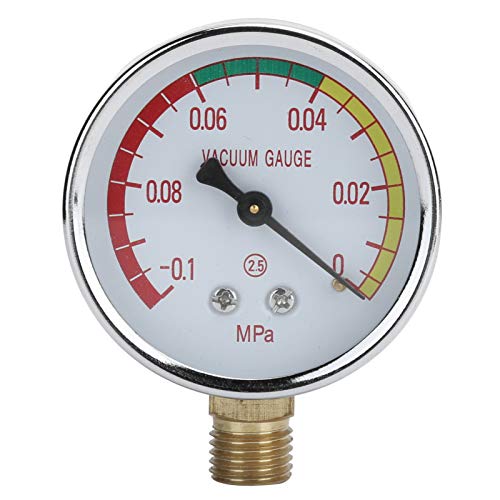 Plplaaoo Milking Machine Vacuum Gauge, Milker Analog Vacuum Gauge with G1/4 Male Thread & Stainless Steel, for Portable Goat Cows Milking Machine & Dairy Farming (Vacuum Range -14.5 to 0 PSI)