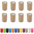 8 Pack Self Adhesive Bandage Wrap, 3 in x 5 Yards Vet Wrap Tape, Skin | Non-Woven Self Adherent Cohesive Bandage for Thumb, Finger, Wrist, Knee, Ankle - color: Skin