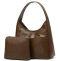 Women Tote Handbags Chic Vegan Leather Tote Bag Purse Stylish Casual Trendy Large Soft Shoulder Bag - color: B-brown