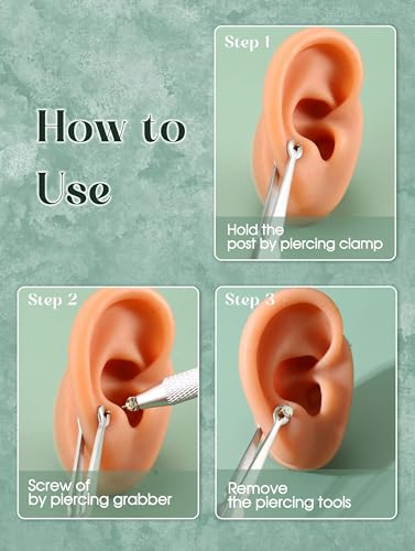 Piercing Ball Grabber Tool, 14-20G Taper for Changing Jewelry | Surgical Steel Flat Back Earrings Threader Tool Insertion Pin, Body Piercing Kit for Ear Rook Conch Nose Lip Jewelry Removal - style: Piercing Tapers (14G 16G 18G) + Ball Grabber Tool + Pierc