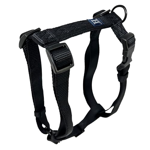 Hamilton Adjustable Nylon Dog Harness, Large 1" x 30-40", Black | Premium Quality Nylon, Durable Buckle, Sturdy D-Ring, No Pull, 4 Point Adjustable, Large Breed Dogs - color: Black, size: L, 1" x 30-40"