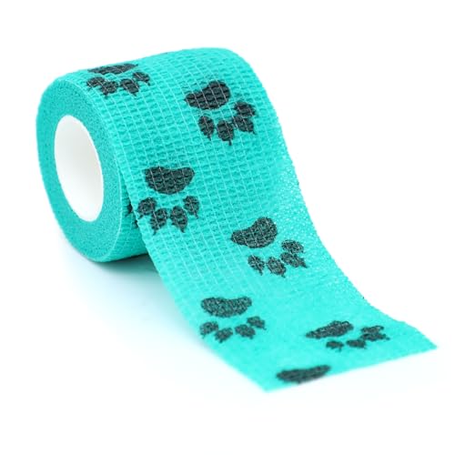 Self Adhesive Bandage Wrap Cohesive Bandage Bulk Vet Tape Self Adherent Wrap First Aid Tape for Dogs Cats Horses Birds Animals for Wrist Healing Ankle Sprain & Swelling - color: 2 Inch Cat Paw 6 Rolls
