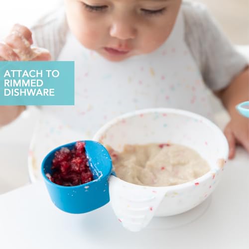 Bumkins Baby Silicone Little Dippers, Attaches to Bowls, Dishes and Plates, Sauce Cup, Holds Condiments, Dip, Puree, Toppings, Baby Led Weaning, Essential Feeding Supplies, for Babies 6 Months Up - color: Blu-Grn 3pk, size: 3-Pack