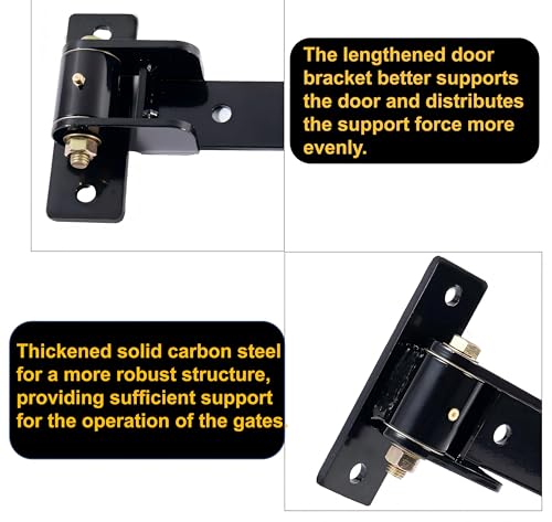 13" Heavy Duty Strap Gate Hinges,900LBS Load Capacity,Thickened Solid Steel | 2Pcs Built-in Ball Bearing T Hinge for Smooth Swing,Bolt or Weld-On Wooden/Metal Gate,Garden Fence Shed Barn Gate(Patent) - size: Large-L