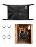 Harrison Howard Stall Guard for Horse Barn with Adjustable Straps and Sturdy Spring Hooks Included Horse Stall Guard, Black - color: Black