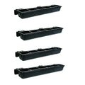 Little Giant HF9BLACK Hook Over Goat Trough Heavy Duty Galvanized Steel Body 9 Quart Feeder with Universal Mounting, Black (4 Pack)