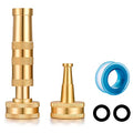 Brass Hose Nozzles, Heavy Duty Adjustable Twist Hose Nozzle & Jet Sweeper Nozzle 2 Pack - color: Nozzles AB