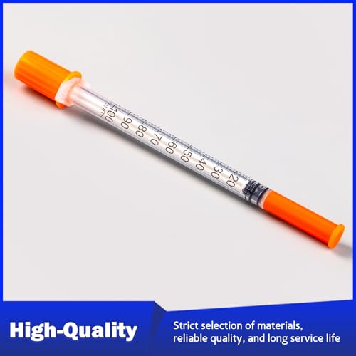Syringes 1ml 31 Gauge 1/2 Inch 13mm Disposable Lab Supplies, Pack of 100 | U-100, Single-Use, Smooth & Leak-Proof, Individually Wrapped - size: 1ML 31G 1/2" 13MM