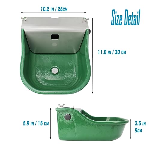 Automatic Stock Waterer for Horses,Cattle,Dog,Hog, Livestock, Heavy Duty Cast Iron,Extra Large Farm Animal Waterer Dispenser with Drainage Hole