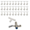 Automatic Rabbit Waterer Drinker 30Sets for Poultry Guinea Pig Ferret Rats Rodent Bunny Watering System(White) - color: White