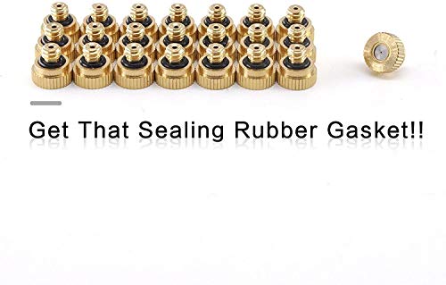 50Pcs Brass Mister Nozzles, 0.012" Misting Tips for Outdoor Cooling | 0.3mm Orifice, 10/24 UNC Thread, Replacement Heads for Patio Misting System, High Pressure Water Mister Parts