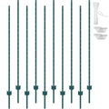 VEVOR 6 Feet Fence Post, 10 Pack U-Channel Heavy Duty Metal Fence Posts with 40 Zip Ties & 20 Clips, Sturdy Steel Fence Stakes for Garden Yard, Lawn, Farms and Outdoor Wire Fencing, Green - size: 6 Feet 10 Pack