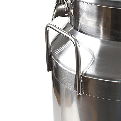 Milk Can Milk Bottle, 20/30/ 40/50/ 60L Stainless Steel Heavy Duty Milk Jug Wine Pail Bucket Square Liquid Container Storage with Embedded Silicone Sealed Lid for Home Restaurant Bar Silver (40L) - size: 40L