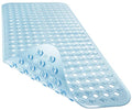 Yimobra Bathtub Mat Non Slip, Super Strong Suction Cups, 28"X16" Long Shower Mat with Drain Holes, Machine Washable Fast Draining Bath Mats, Bathroom Essentials, Light Blue - color: Light Blue, size: 27.5 X 15.5 Inch