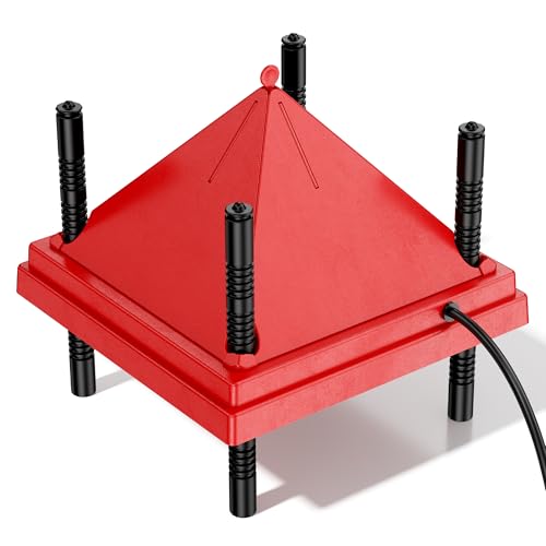 Chick Brooder Heater with Anti-Roost Cone & Constant Temp Red 10" x 10" | Height-adjustable brooder plate for Raising Chicks - size: 10" x 10" with Constant Temperature