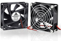 GDSTIME 2Pcs 80mm x 25mm Dual Ball Bearings High Speed 12V Cooling Fan 2Pin | 4500RPM, DC Brushless, Powerful Airflow, PC Case Fans, for Computer PSU, Amps, Wine Cooler, RV Fridge, Incubator, Electronics - size: 80x25mm