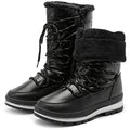 HEAWISH Women’s Winter Snow Boot Fur Lined Mid Calf Warm Boots - color: Black, size: 8