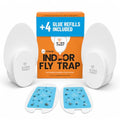 Indoor Electric Fly Trap (2-Pack) – Plug-in Insect Catcher with 4 Glue Cards for Fruit Flies, Gnats, Moths & Mosquitoes – Safe Pest Control for Home Use