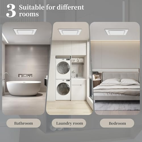 Orsong Bathroom Exhaust Fan 12" Panel | Ultra Quiet without Light(10x10 Mount), 130CFM, 4" Duct for Bathroom/Garage/Home - size: 10in(Hole Size)