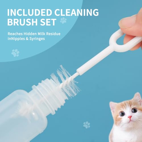 Pet Nursing Kit – Kitten Bottle Feeding Set with Nipples, Syringes, and Formula Dispenser for Newborn Puppies, Kittens, Baby Squirrels, and Other Small Animals