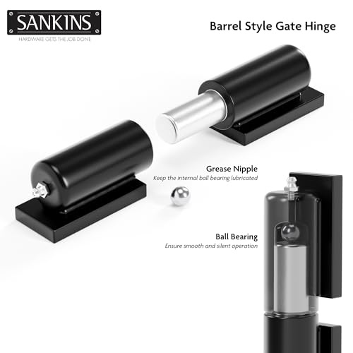 7" Heavy Duty Gate Hinges, Weld on Hinges 900lbs Capacity, Outdoor Trailer Gate Hinge, Barrel Hinges Heavy Duty for Trailer Ramp Outdoor Driveway Gate, 2 Pack - size: 7inch