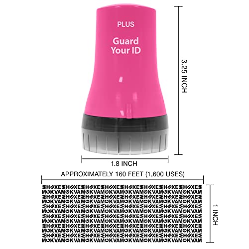 Guard Your ID Wide Identity Theft Protection Roller Stamp, 3-Pack for Mail - color: Pink, size: Wide 3-Pack