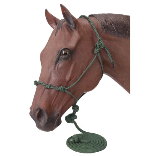Tough1 Knotted Rope Halter with Lead - color: Hunter Green