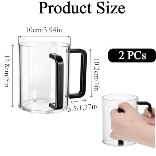 2 Pcs Judaica Hand Washing Cup with Dual Handles 5" Acrylic Washing Cup for Jewish Ritual Unbreakable Plastic Negel Vasser Wash Cup Everyday & Passover Seder, Shabbat, Shul, Synagogue