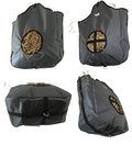 Majestic Ally Nylon Hay Feeder Tote Bag for Horse, Goat, Sheep - Double Sides Open Feed Hole with Faux Leather Ventilated Bottom- Premium Quality -Simulates Grazing - Reduces Waste (Dark Gray) - color: Dark Gray