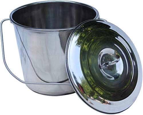 Stainless Steel Milk Pail Bucket with Lid (3.5 LTR Dairy Pail)