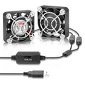 Wathai 2pcs 40mm USB Cooling Fan 5V 4010 Mini PC Fan with Speed Controller | 2-in-1 speed controller Small Computer USB Fans for Welding Helmet, Aquarium, Terrarium, Camera, VR Receiver DVR PS4 Xbox - size: 40x10mm (5V)