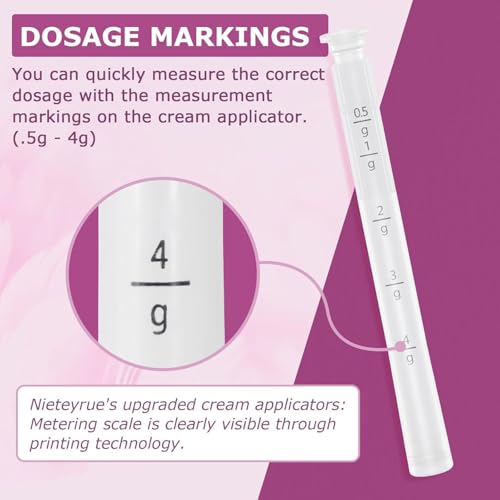 Disposable Vaginal Applicators – Updated with Dosage Markings, Individually Wrapped for Hygiene, Fits Most Lubricants, Creams & Gels, Feminine Care Essentials (60 Pack) - size: 60 Pack
