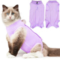 Hpetppy Cat Recovery Suit, Breathable Cat Surgery Recovery Suit Female, Cat Onesie for Cats After Surgery Spay Surgical Abdominal Wound Skin Diseases Cone of Shame Alternative Purple(M) - color: Purple, size: Medium