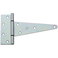 National Hardware Extra Heavy Duty T-Hinge, 8", Steel, Zinc Plated | Offset Holes Keep Wood From Splitting on Gates, Barn and Shed Doors; WeatherGuard Finish Resists Rust