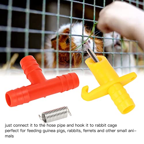 Yosoo Rabbit Nipple Drinker, 100pcs Rodent Automatic Waterer with Stainless Steel Nipple 3 Way Tee Design for Feeding Guinea Pigs Rabbits Ferrets