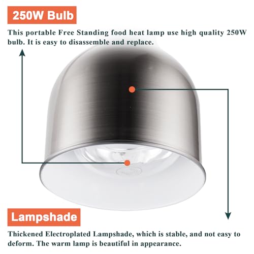 Stainless Steel Food Heat Lamp Commercial Food Warmer Lamp Food Service Restaurant Retractable Heat Lamp Heating Lamp for Food Warming Restaurant Buffet Home Use Warmer