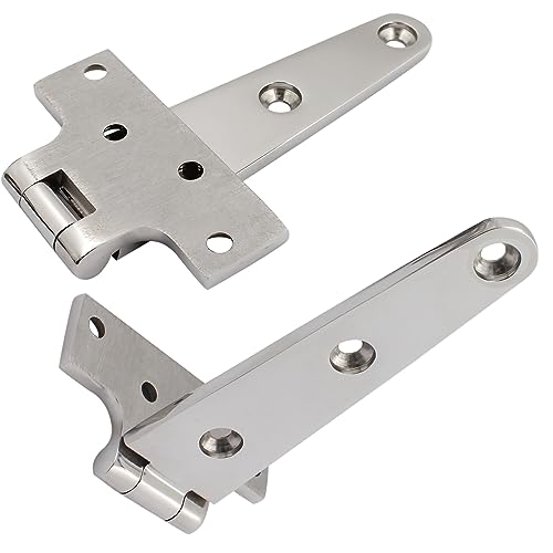 316 Stainless Steel T Hinges Marine Grade 6'' x 3" Heavy Duty Boat Hatch Hinge (150 mm X 72 mm) 2 Pack Casting Cabinet Hardware Door Hinge with Screws - style: 6'' x 3" 2 Pack