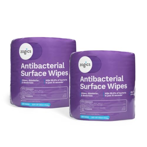 Zogics Antibacterial Disinfecting Wipes, 2 Rolls, 1,600 Count | EPA registered, For surfaces and equipment - size: 800 Count (Pack of 2)