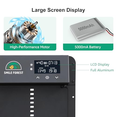 Aluminum Alloy Chicken Door, Automatic Chicken Door with Timer & Light Sensor