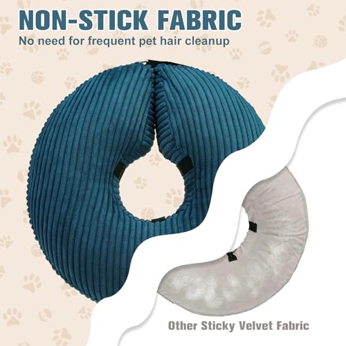 BINGPET Inflatable Dog Cone Collar,Dog Neck Donut Alternative After Surgery | Soft Cone for Large Medium Small Dogs Cats, Recovery E Collar to Stop Licking Pets from Injury, Lightweight Breathable Cotton - color: Navy Blue, size: XL(Neck: 18"-21" | Diamet