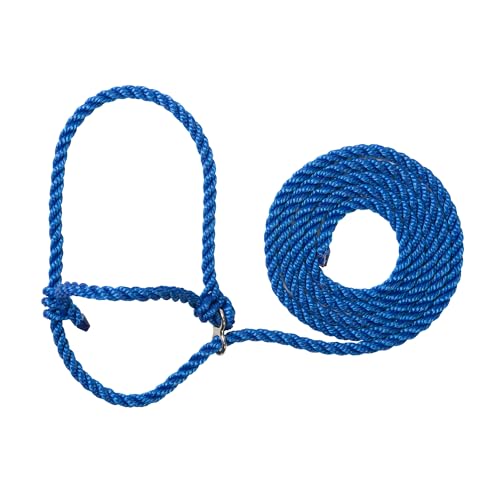 Weaver Livestock Poly Rope Breaking Cattle Halter, Adjustable, Modern Style Cow Calf Halter, Livestock Handling Equipment for Showing, Blue - color: Blue