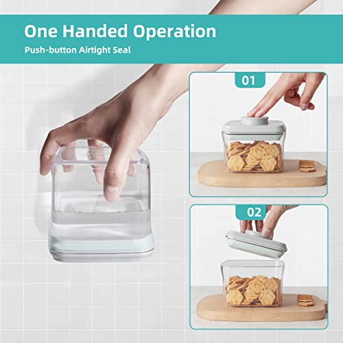 Airtight Pop Cereal Container, 3300ml Each Large Cereal Containers with Scoops Food Storage Canister Dispenser Perfect For Cereal Flour Spaghetti Rice Kitchen Organizing 3.5qt - color: 3300ml*3