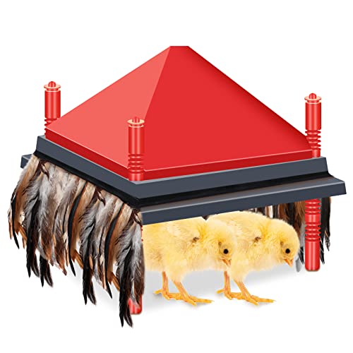 Jutom 4 Pieces Comfort Feathers for Chick Brooder 12 x 12 Inch Chick Brooder Heating Plate Feathers Skirt Chicken Brooder Box Supplies Baby Chicken Coop Warmer Poultry Incubator Heater Plate