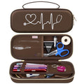 BOVKE Stethoscope Case for 3M Littmann Classic III Monitoring, Lightweight II S.E, Cardiology IV Diagnostic, MDF Acoustica Stethoscopes, Extra Room for Nurse Essentials and Medical Supplies, Brown - color: Brown
