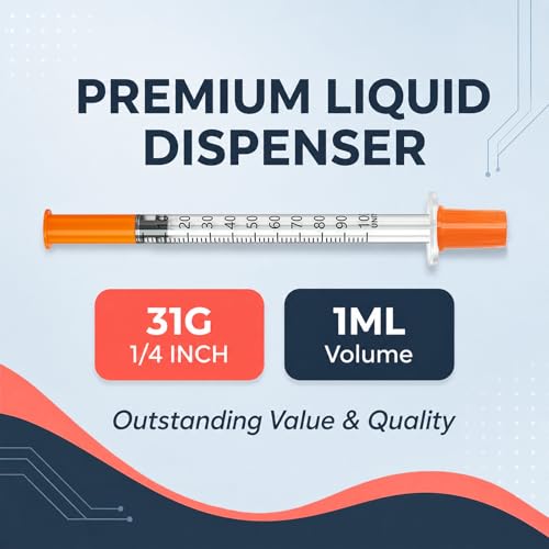 1cc/ml 31G 1/4"(6mm) Individually Wrapped Laboratory Tools, Box of 100 - size: 1ml 31G 1/4 Inch