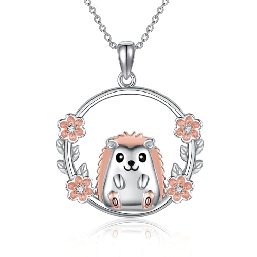 Goat Necklace Crystal Goat Necklace Sterling Silver Heart Goat Necklace Animal Pendant Jewelry for Women Goat Gift for Goat Lovers - style: Hedgehog